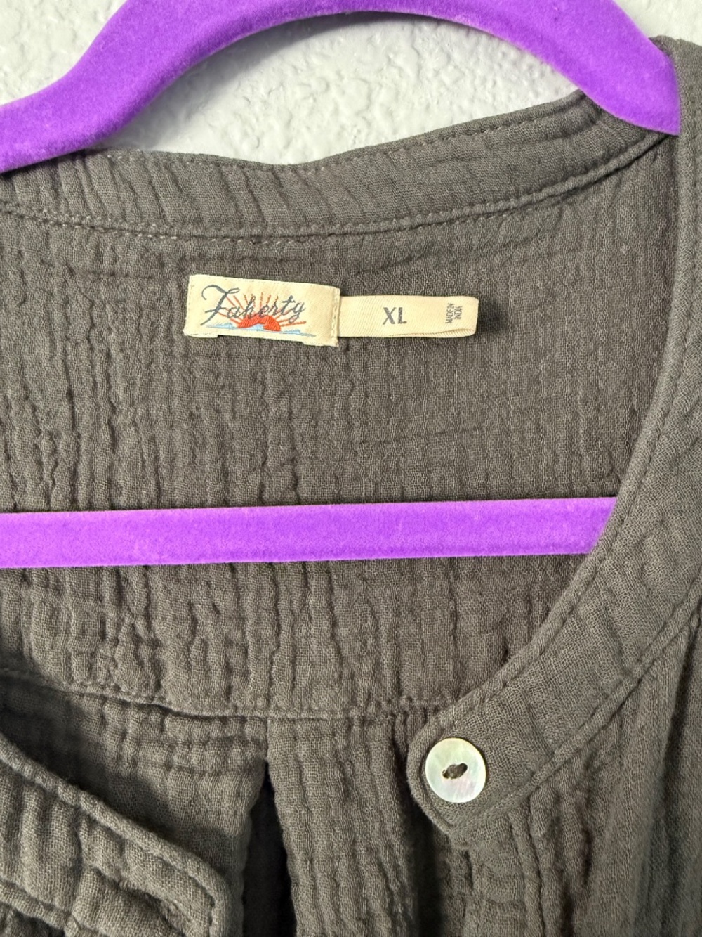 Gray Linen Short-Sleeve Button-Down - Picture 2 of 3